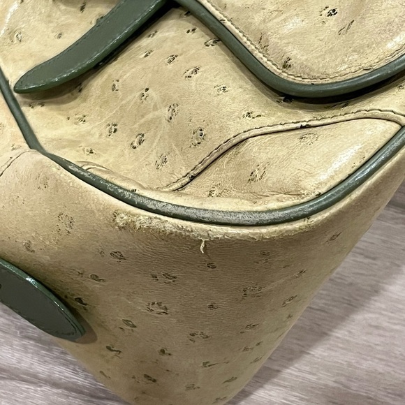 Christian Dior Rare Ostrich Saddle Green Bowler Bag - Picture 16 of 16
